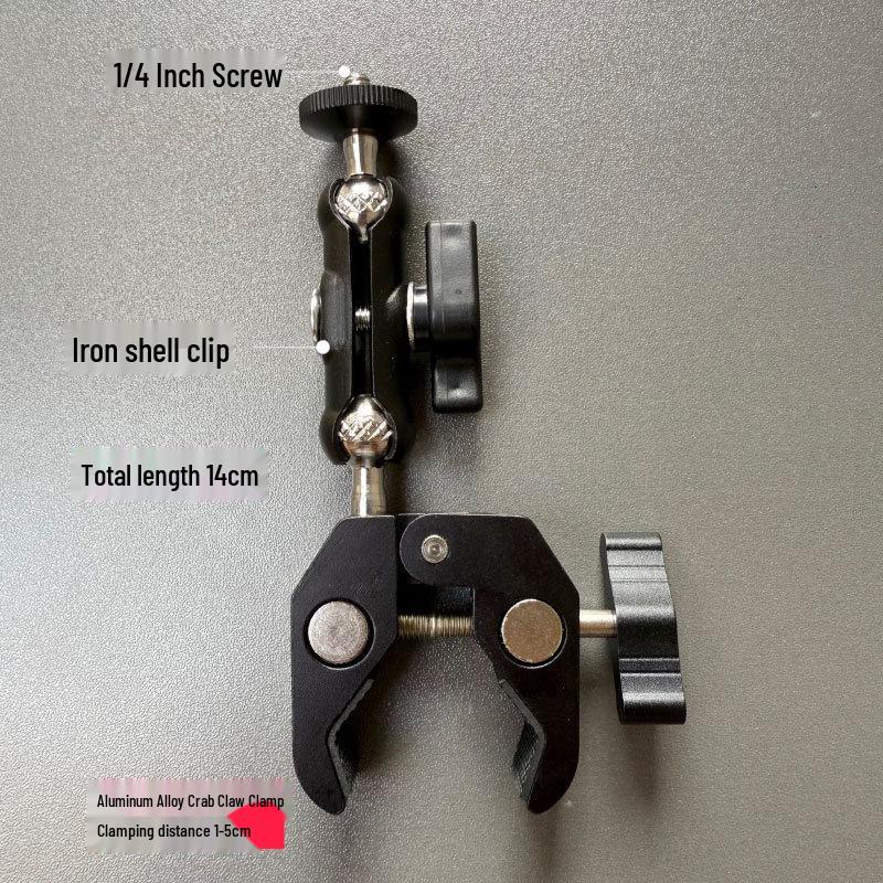 

360° Universal Gimbal Mount: Metal Crab Claw Clip for Mobile Phones & Cameras