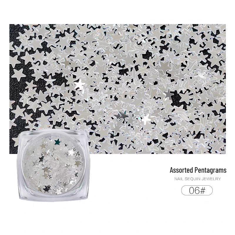 Silver White Mirror Nail Art Sequins - Brilliant, Shining, and Beautiful Nail Decorations.