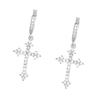 Elegant Crosses Hoop Earrings Elegant Hoop Earrings Accessory With Zircon Crosses Drop for Fashion Enthusiasts