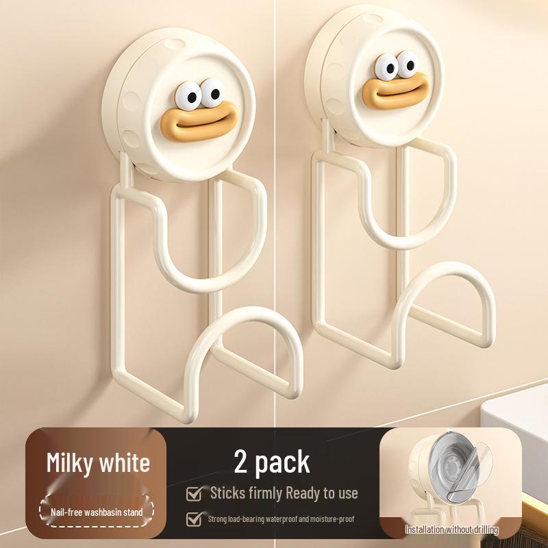 Cartoon Suction Cup No-Drill Bathroom Basin Rack & Multi-Functional Hook