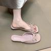 Women's Summer Wedges Low Heel Slippers Fashion Designer Butterfly-knot Open Toe Dress Slides for Ladies