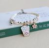 New Simple Cute Cartoon Bunny Bracelet for Women Sweet Pink Series Pendant Hand-Wowen Bracelets Bangles Couple Friends Gift