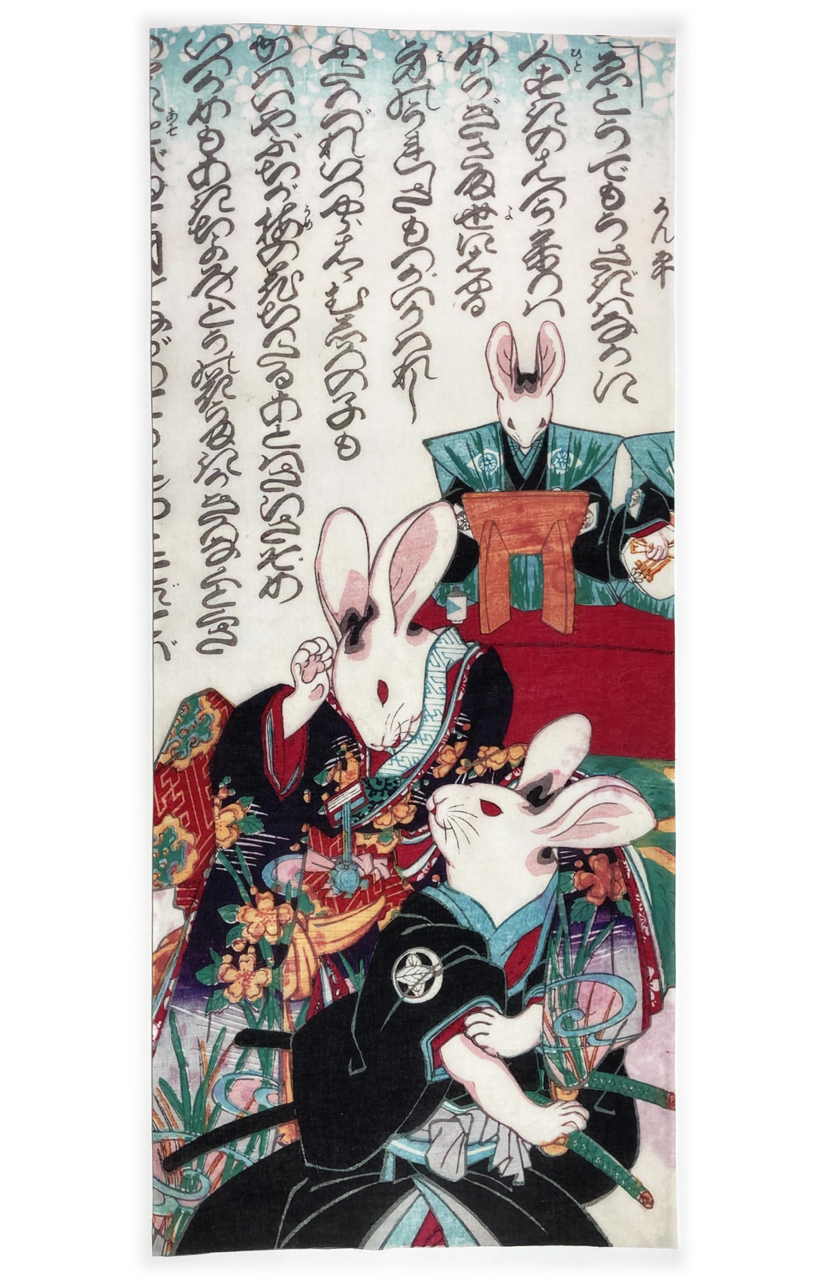 

hand towel from all over the Utagawa Yoshifuji refugee Okaru Part 2 Ukiyo-e world, Kiyomoto Kanpei бежевый