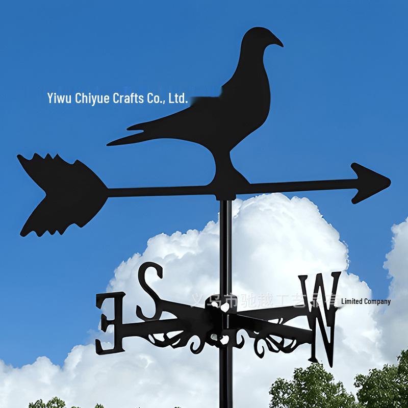 Weather Vane Ornament: Outdoor Wrought Iron Spray-Painted Roof Decoration Metal Craft