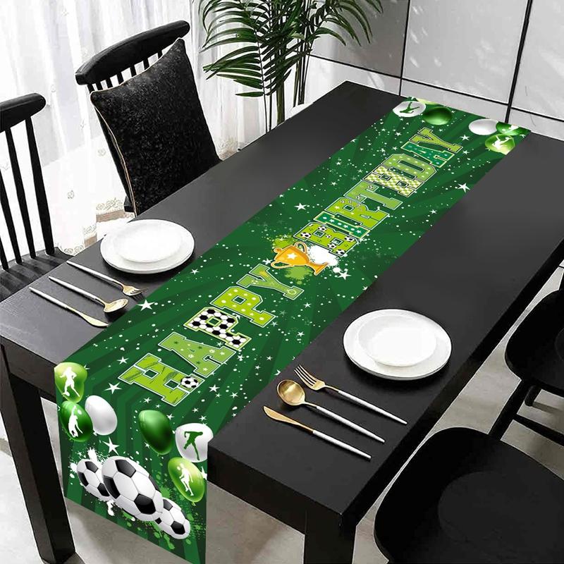 1pc Soccer/Football Party Table Flag Table Centerpiece Soccer Birthday Decorations Sports Theme Party Table Runner Table Cover