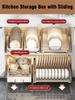 Kitchen Storage Box with Sliding Spice Pantry Shelves Drawer Rail Pull-out Cabinet Storage Rack Kitchen Pull-out Kitchen Tray