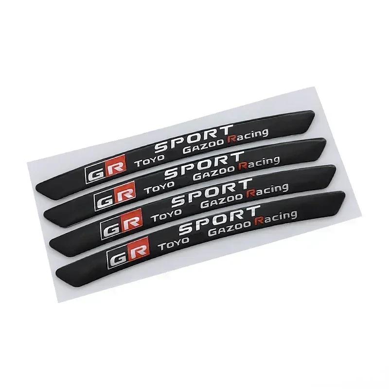 

4Pcs GR Sport Gazoo Racing Car Wheel Hub Sticker Rim Decal for Corolla 86 Supra RAV4 Yaris CHR Prius Camry Avensis Accessories