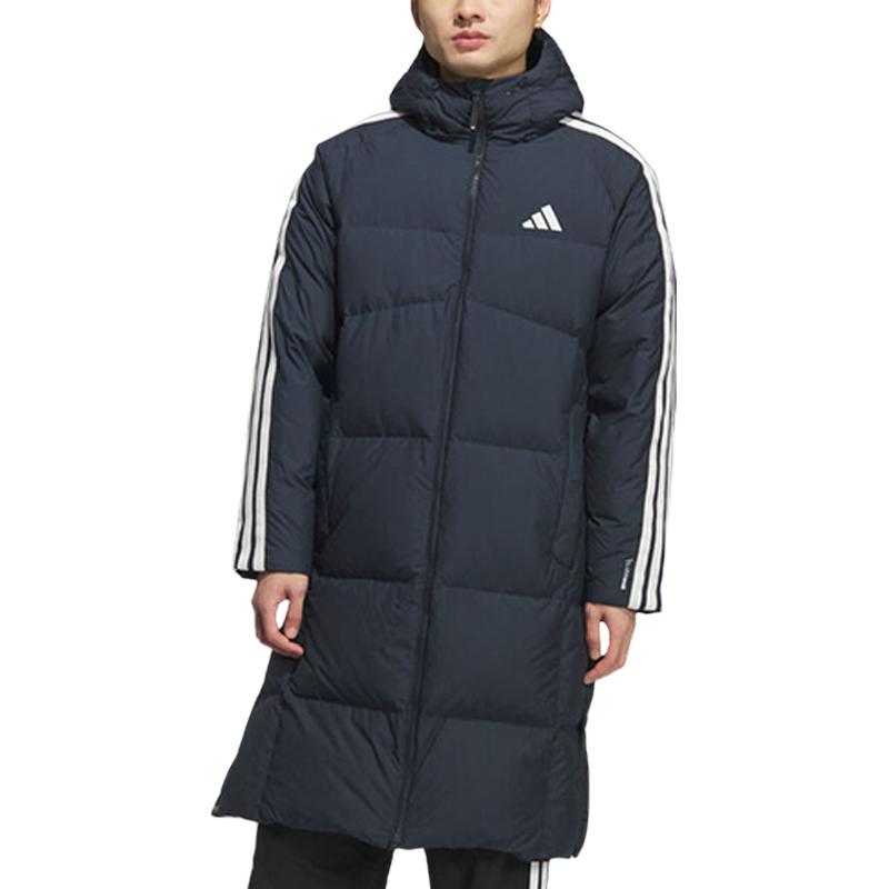 

Adidas 3S L Down Jacket Long Hooded Sports Long Sleeve Down Coat Men Jacket Blue KC2499 3XL