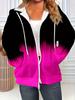 Trendy Plus Size Women's Gradient Zip-Up Hoodie for Comfort and Style