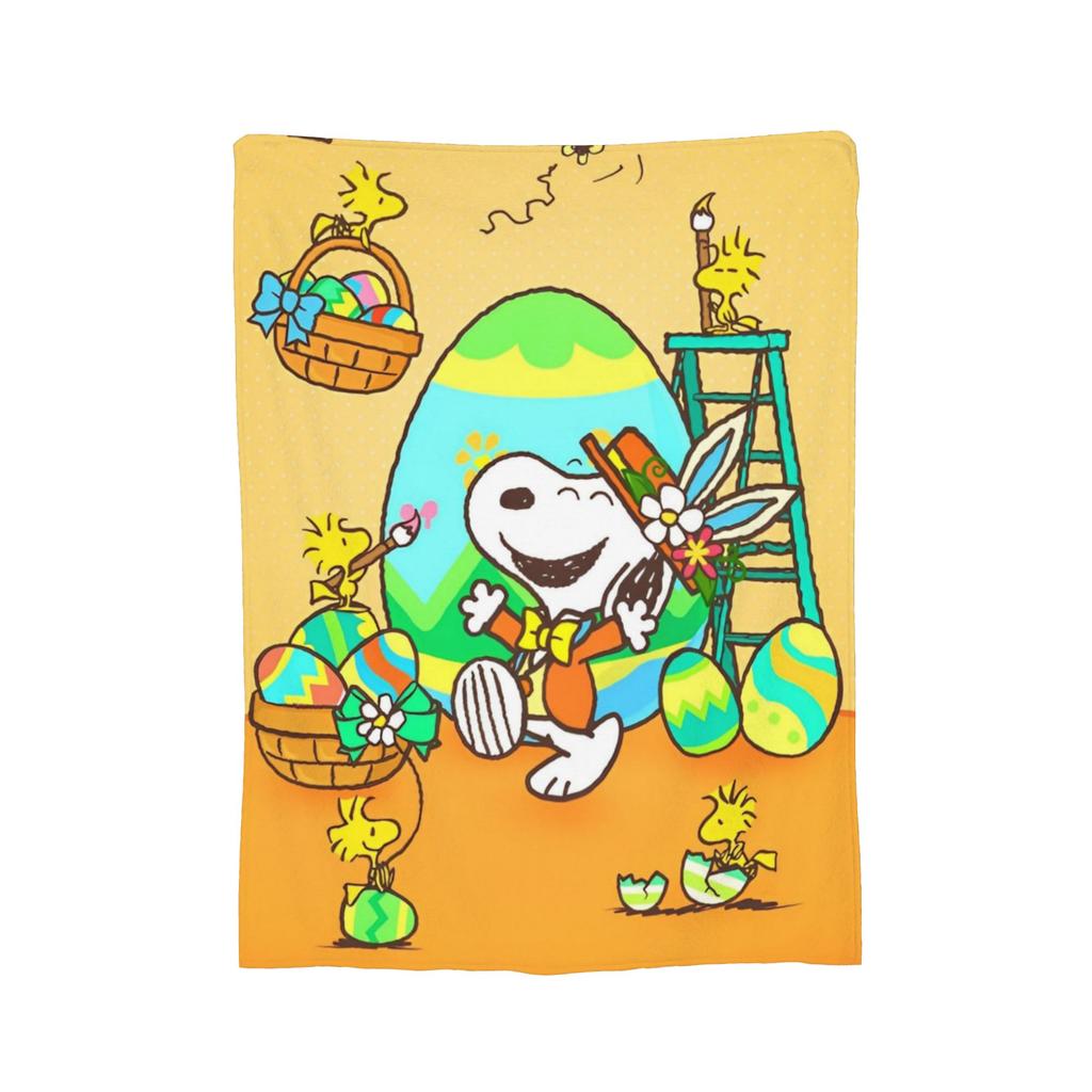 Snoopys & Woodstock Fun & Flowers Flannel Blanket Awesome Throw Blanket for Home Hotel Sofa 150*125cm Quilt,