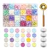 Wax Seal Beads with Candle Kit, Melting Spoon And Candles Set, Tool Stamp for DIY Crafting Wedding Invitations Decorative Sealing