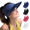 2023 Women Sun Visor Empty Top Hat Wide Brim Summer UV Protection Beach Sport Cap Easy To Carry Travel Caps Fashion Beach Summer