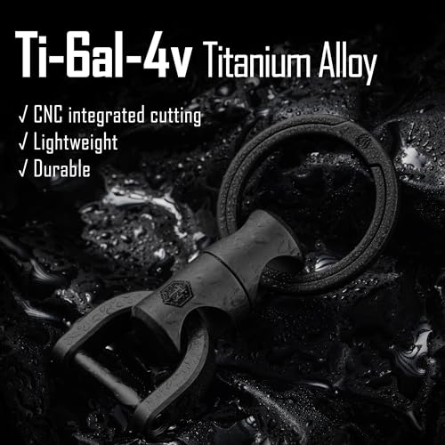 [KeyUnity] KM13BK Titanium Key Ring Connector 360 Degree Rotation Titanium Car Key Holder for Men Smart Key Anti-Loss Small Lightweight with Key