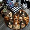 Border Collies Runder Teppich, Teppich für Wohnzimmer Schlafzimmer Sofa Spielzimmer Dekor, Rutschfeste Bodenmatte