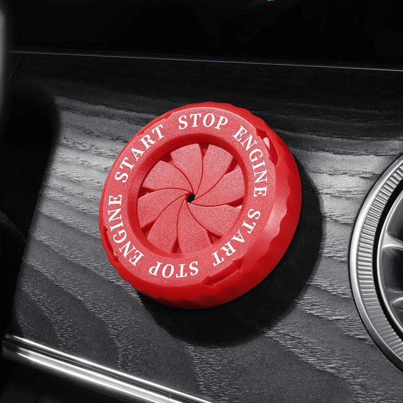 Car Ignition Switch Cover Light Touch Start Button Rotation Protective Cap Motorcycle Start Stop Ring Anti-Peeping Decoration