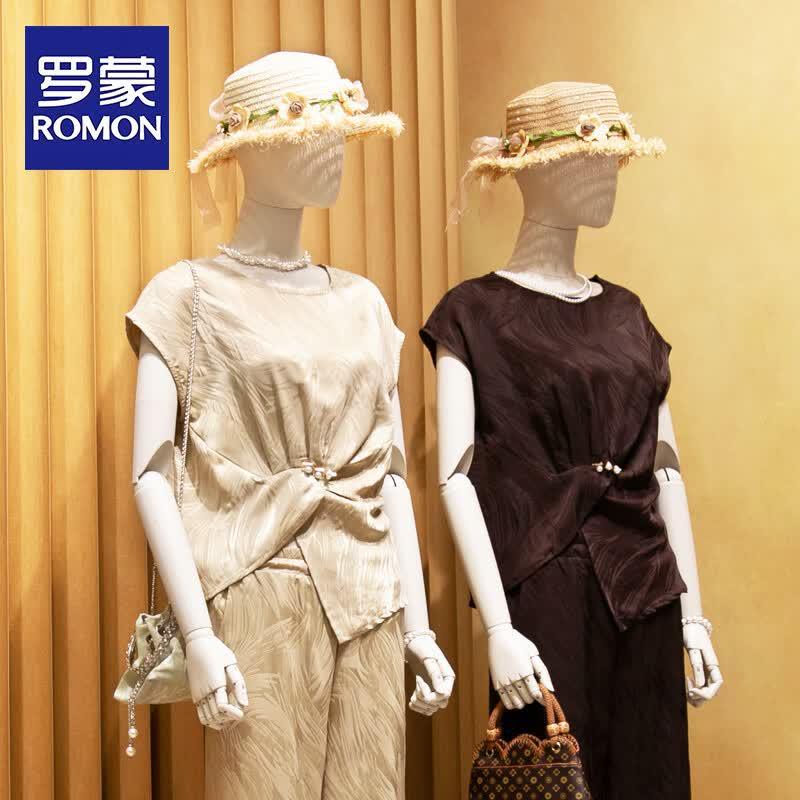 ROMON Women s Plus-Size Striped Summer Two-Piece Outfit 4XL