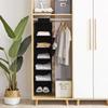 Multi-layer Washable Hanging Wardrobe Organizer with Metal Hooks and Bamboo Strips