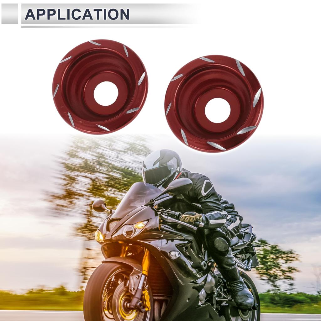 HEROFFIX 2pcs 12mm Motorcycle Slider Frame Aluminum Alloy Wheel Fairing Protective Crash Pad Protector Guard 55mm 23mm Red