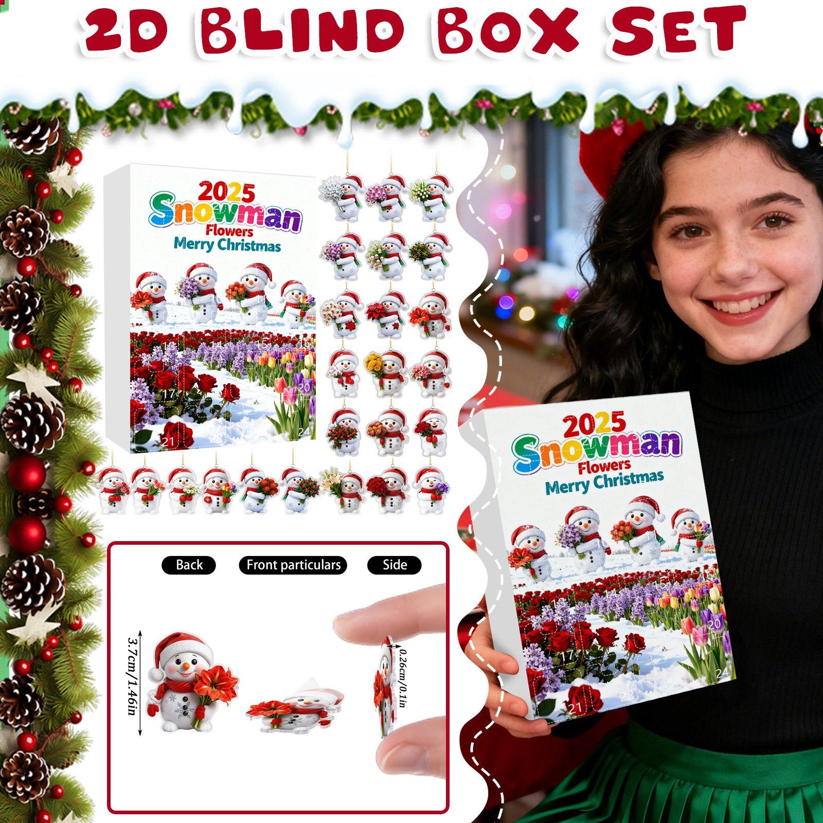 

Christmas Advent Calendar, 24 Day Advent Calendar, Includes Snowmen And Santa Hats, Multi-functional Christmas Ornaments, 2D Hanging Gift. One Size