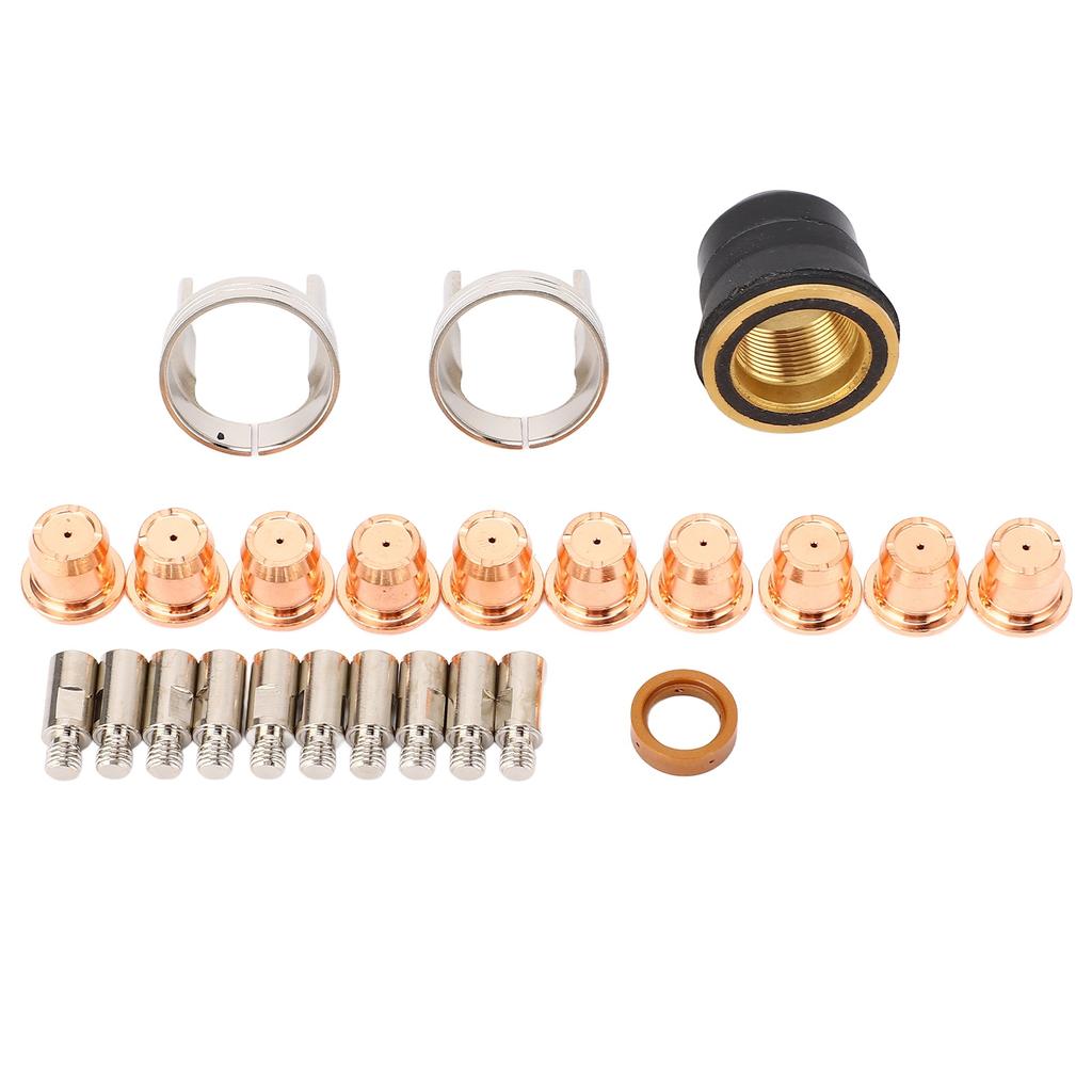 24Pcs Plasma Cutting Torch Tip Kit Consumables for IPT‑60 PT‑60 IPT‑40 Cutter Electrode Shield Cap Stand Off Swirl Ring