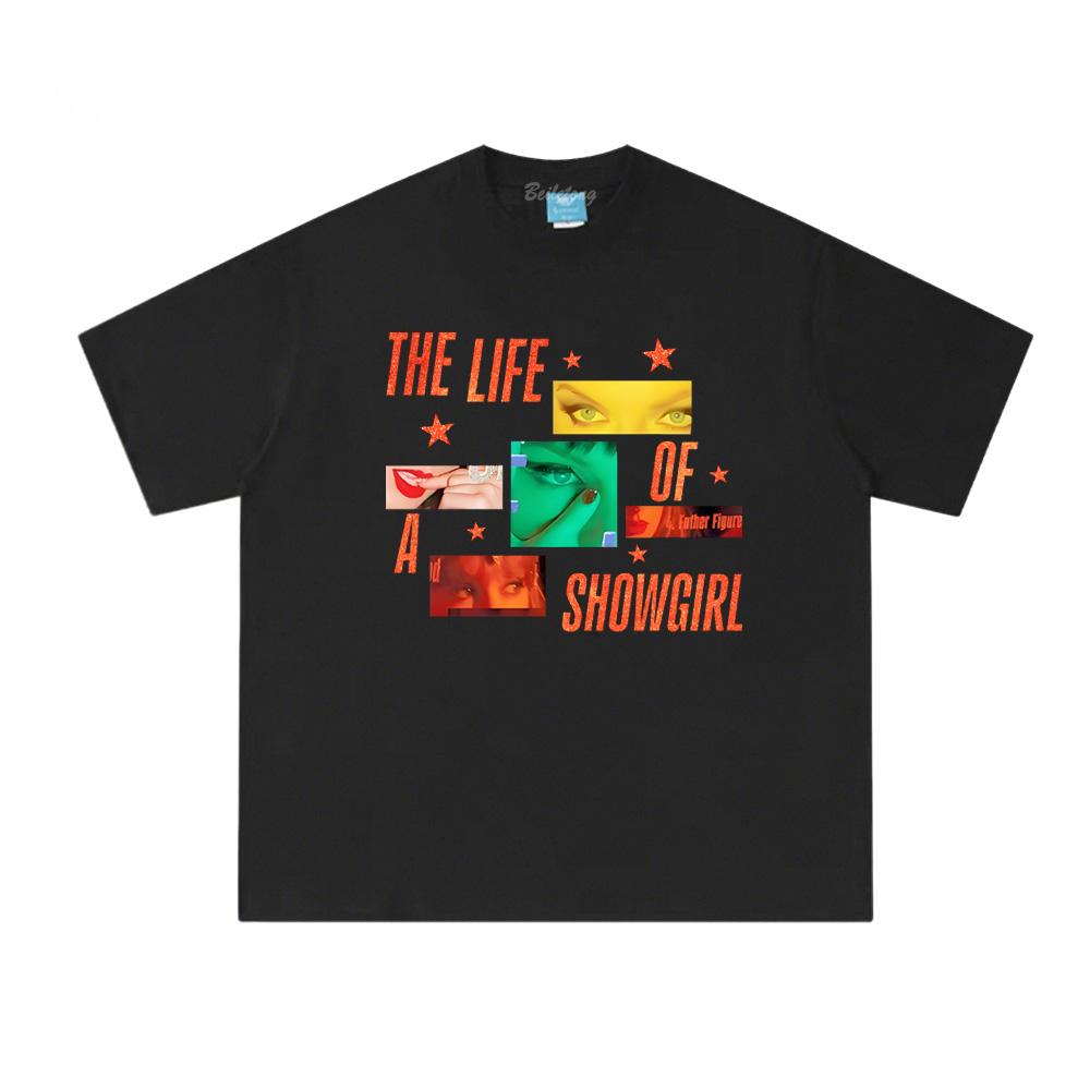 New Album The Life of A Showgirl T-Shirt 100% Cotton Fashion Tshirts High Quality Summer Casual T-shirt Swift Fans Peripheral