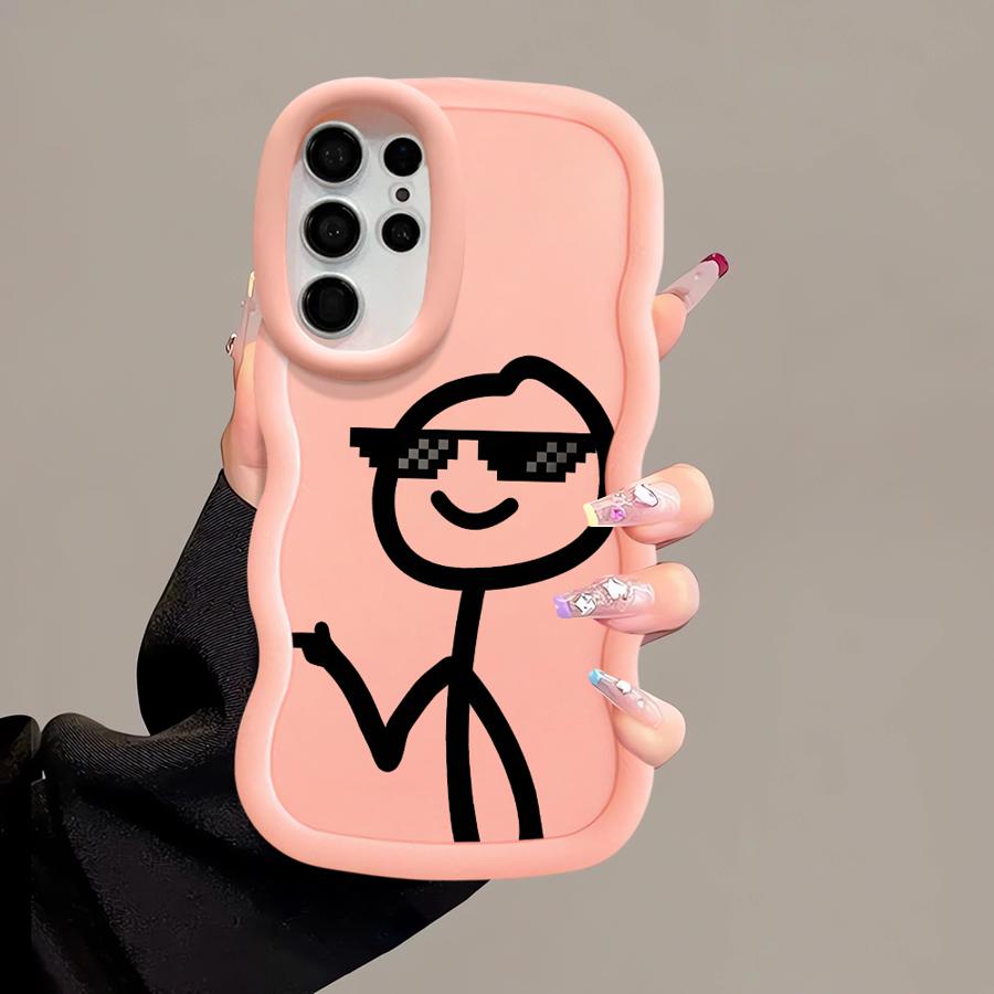 Cool Line People Soft Phone Cover Case for Samsung Galaxy S22 Ultra S24 S20 FE S21 S25 S23 Plus A25 A26 A34 A54 A35 A55 A24 A36