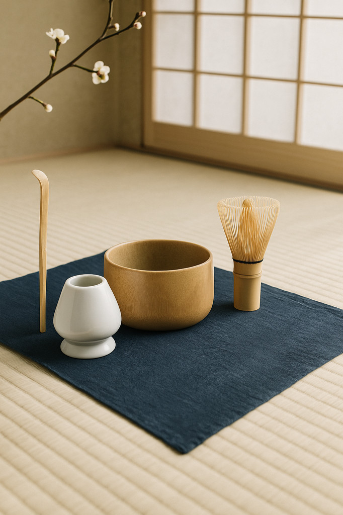 Matcha Making Tool Set Bamboo Tea Whisk Tea Scoop Bowl Ceramic Tea Whisk Holder Teaware Set