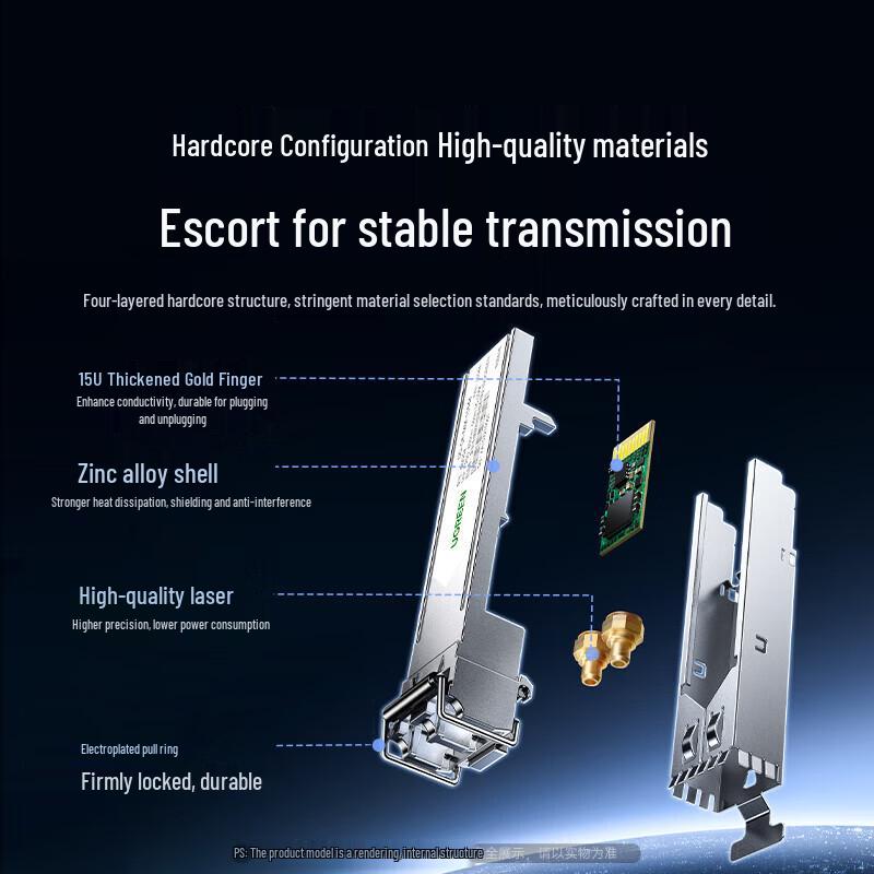 Ugreen 1.25G SFP Multimode LC Optical Transceiver, 550m