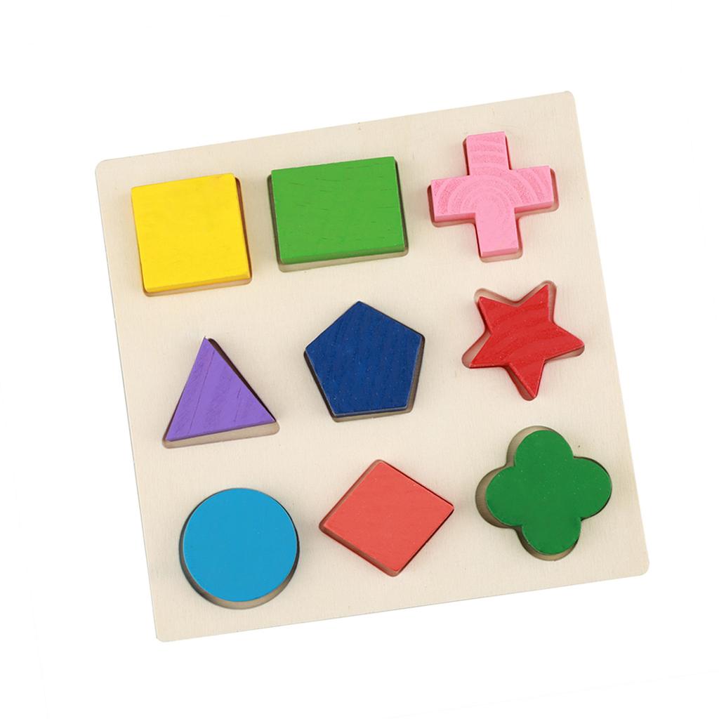 Kids Educational Wooden Toy Set Geometric Block Building Puzzle Baby Early Learning Tool