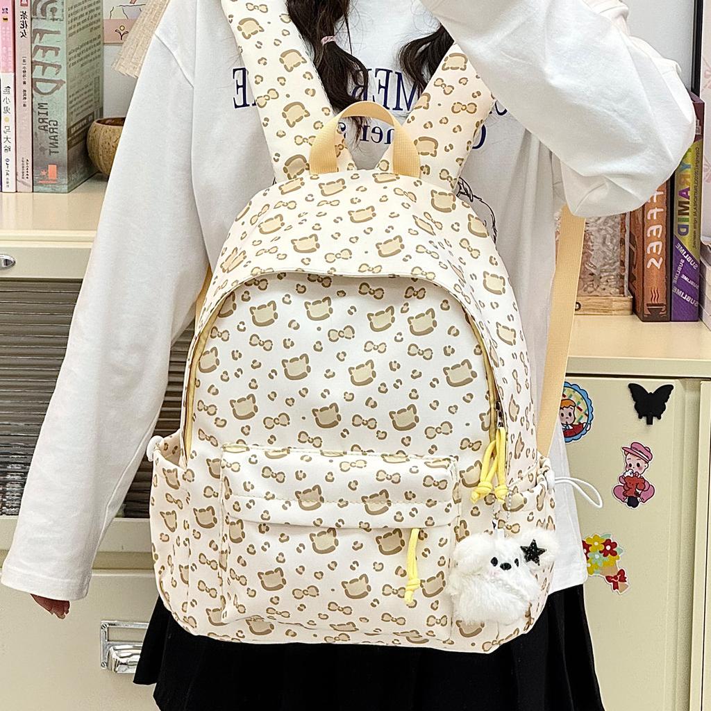 Schoolbag new Japanese ins cute printed schoolbag female sweet leisure travel large capacity student make-up backpack