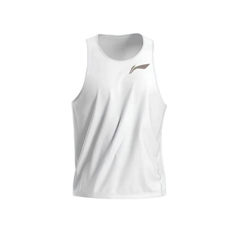 Li-Ning Plain Simple Breathable Quick-Dry Casual Comfortable Versatile Vest Men tops Off-White YVSW033-1 S