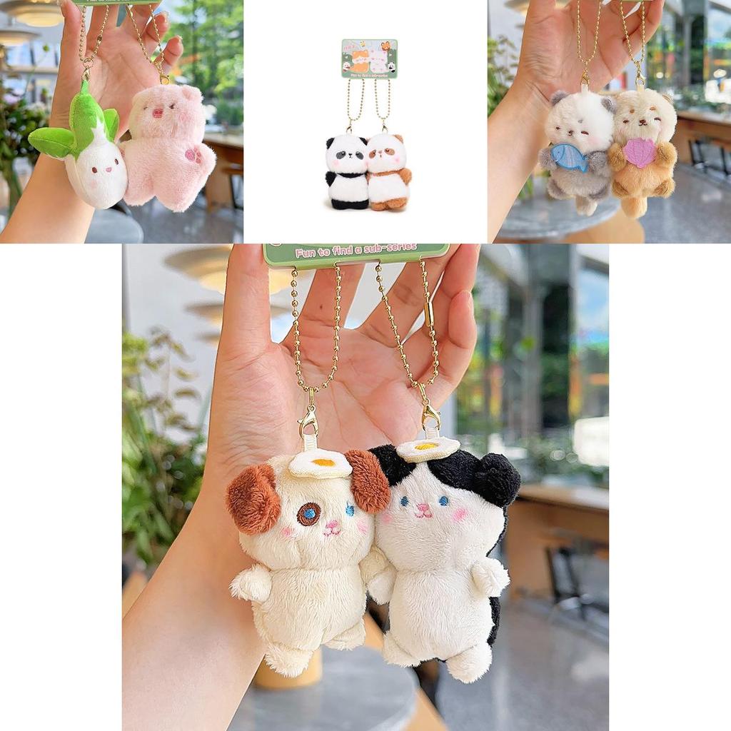 Adorable Mini Cute Animal Plush Keychain Holder For Friends And Couples Gifts