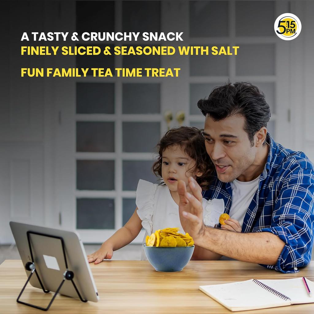 5:15PM Kerala Bananenchips 400g X Packung 2er-Packung | Knusprige gelbe Waffeln Snacks Klassischer gesalzener Geschmack