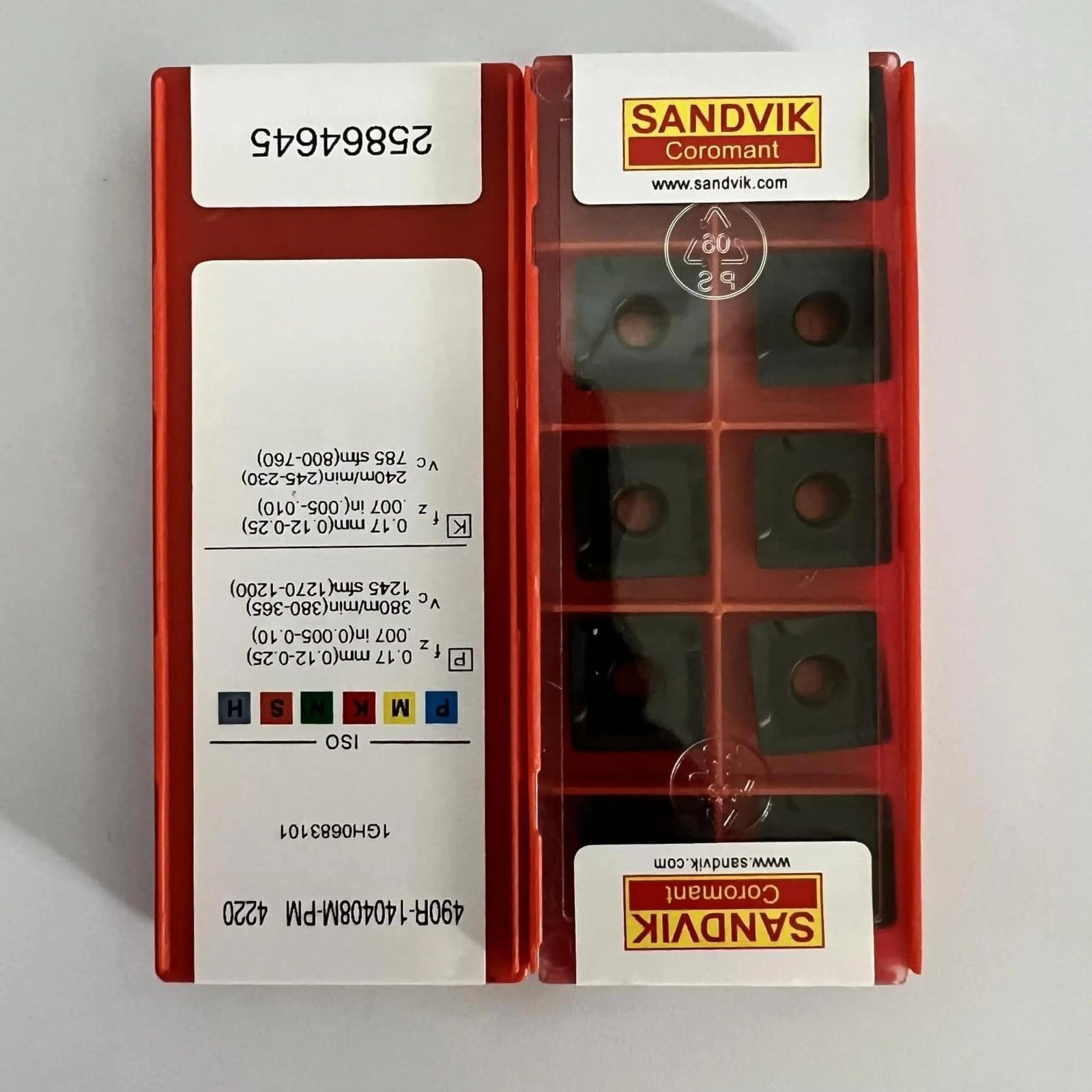 

Original Sandvik / 490R-140408M-PM 4220 / CNC lathe carbide blade 10 PCS