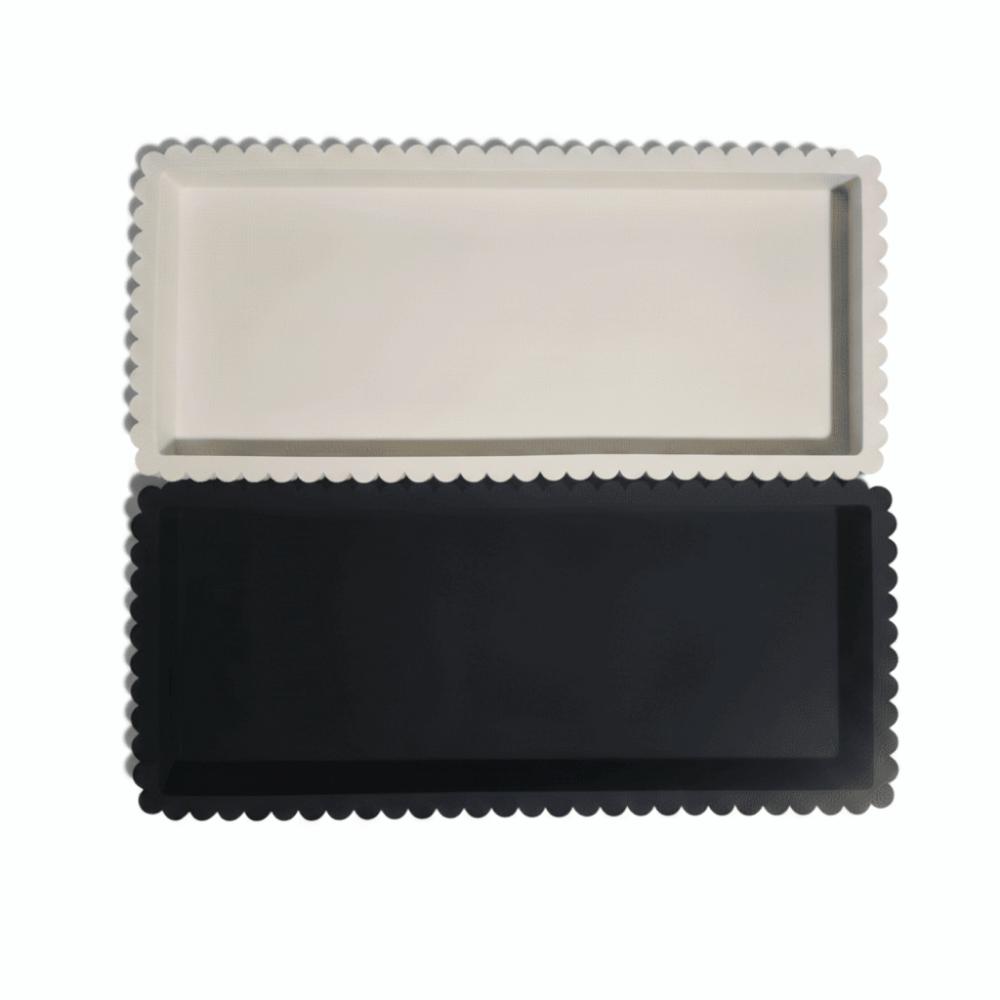 Serving Tray Silicone Candle Holder Tray Wavy Square Decorative Tray Multi-purpose Modern Table DecorationTrays Coffee Table