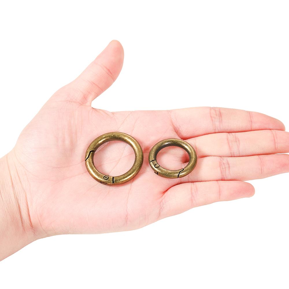 5Pcs/Lot O Ring Clasp Metal Spring Gate Keyring Buckles Clips Carabiner Handbags Dog Chains For DIY Jewelry Making Findings