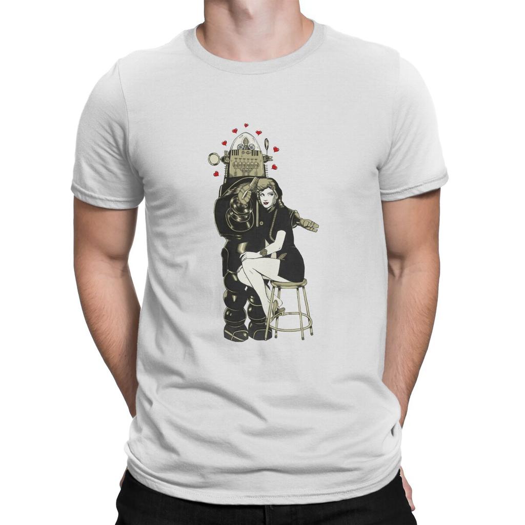 T-Shirts Love Tee Shirt Short Sleeve Forbidden Planet Movie Walter Pidgeon Anne Francis T Shirt Crewneck Tops Gift Idea Unisex