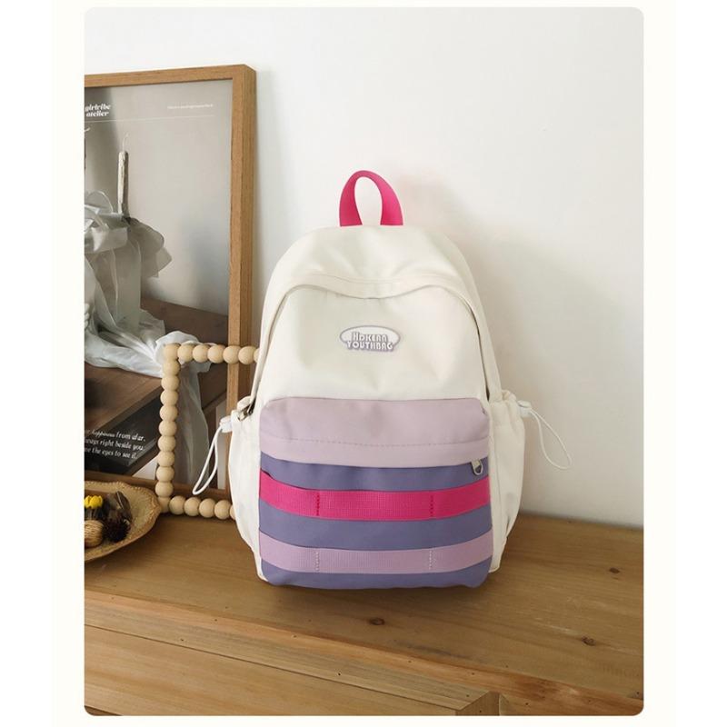 

Мультяшная девочка высокой ценности, маленький стиль и свежий рюкзак с контрастной цветной вставкой, рюкзак для ученика средней школы