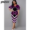 JPNTKY Moda Estiva Primaverile Manica Corta Scollo a V Abiti Casual