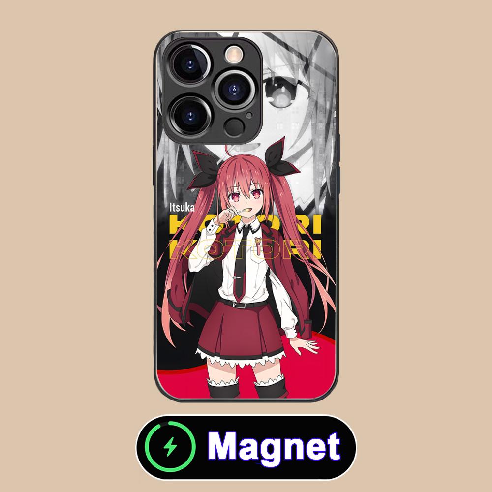 

Date a Live Kotori Itsuka Glass MagSafe Mobile Phone Case for iPhone 17 16 15 14 13 12 11 Air Pro Max Plus Mini Colorful Cover iPhone 11 Pro Max