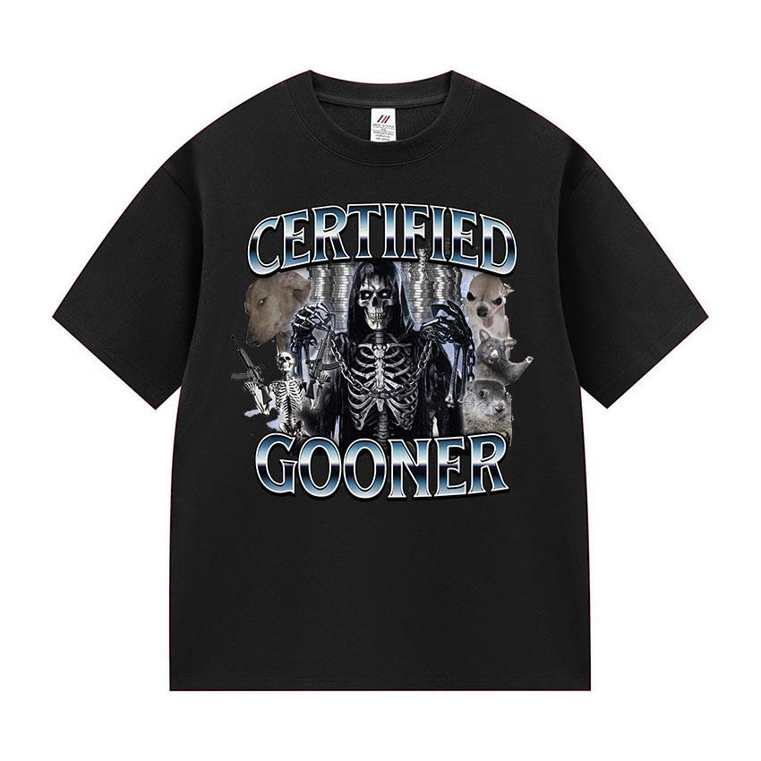 

Funny Certified Gooner Screaming Possum Meme T Shirts Men Vintage Fashion Short Sleeve T-shirt O-Neck Unisex 100% Cotton T-shirt 4XL