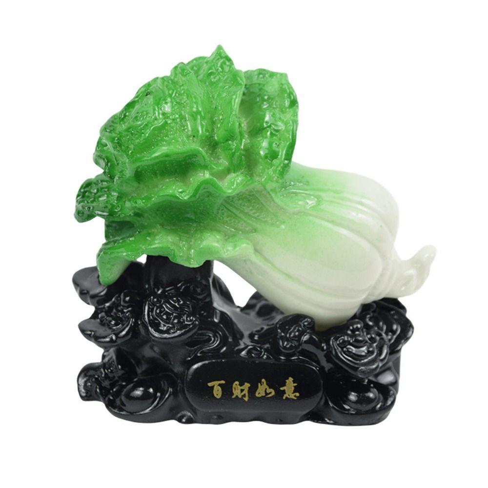 

Wealth Lucky Cabbage Ornaments Resin Crafts Feng Shui Statue Party Office Living Room 11cm