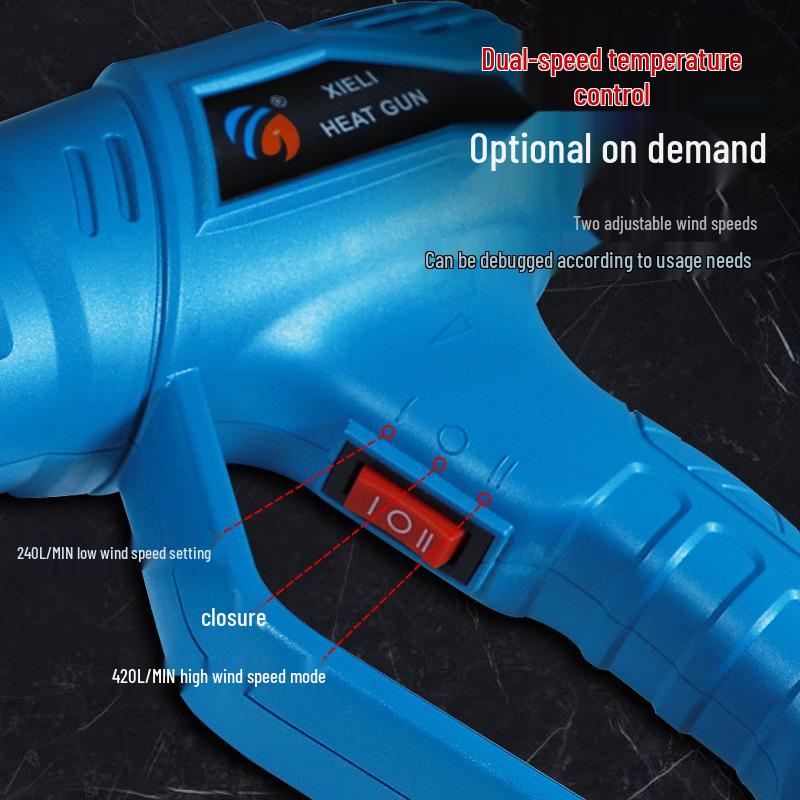 2000W Adjustable Temperature Industrial Hot Air Gun with Digital Display for Car Film Baking, 110V/220V