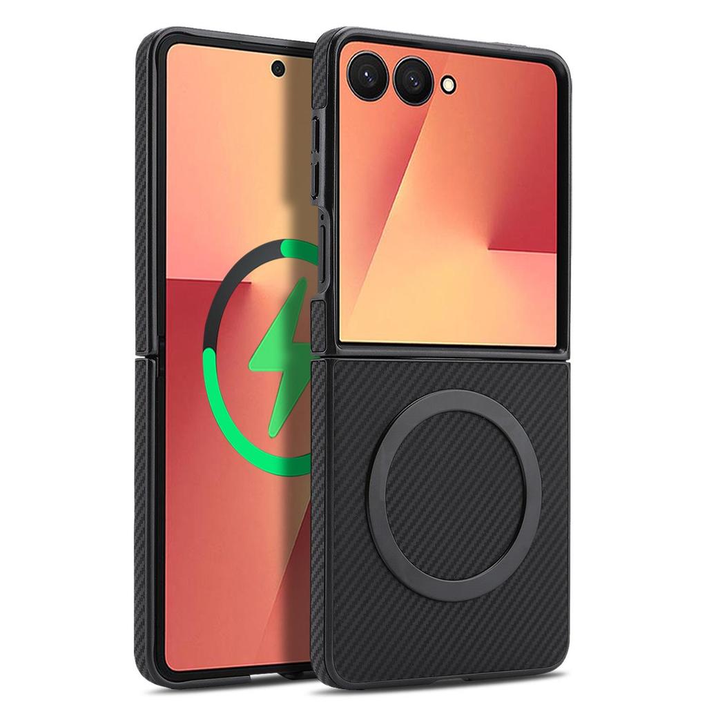 Magnetický nárazuvzdorný kryt s texturou uhlíkových vláken pro Samsung Z Flip3/4/5/6/7