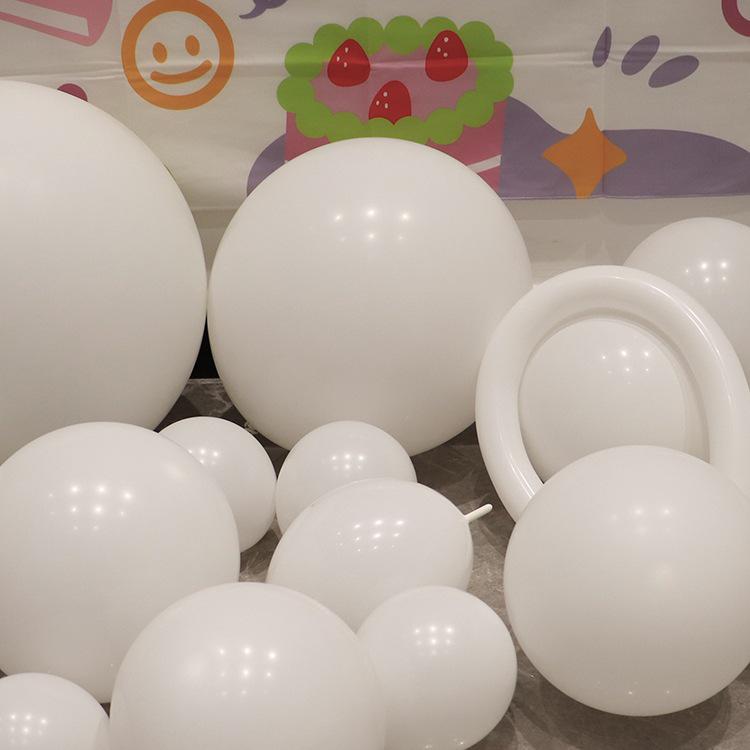 Matte White Latex Balloons - Thick, Pure White, 5" To 18" for Balloon Chains and Decorations