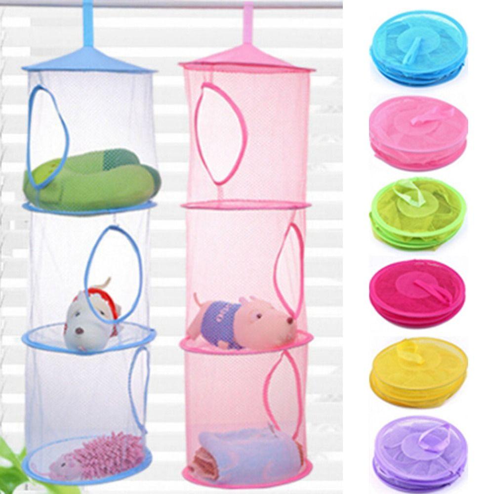 Cylindrical Cylindrical Storage Hanging Bag Mesh Cylindrical Storage Basket  Bathroom