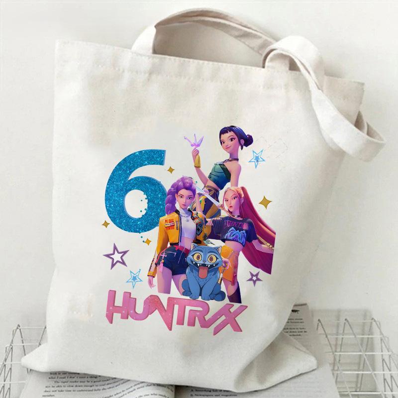 Kpop Witch Hunter Girls Birthday Printed Canvas Bag 35*40 Single Shoulder Handbag Supermarket Shopping Bag