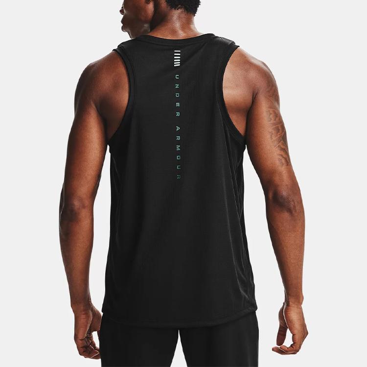 Under Armour Speed Stride Shock Quick-Dry Breathable Running Tank Men Tops Black 1356175-001