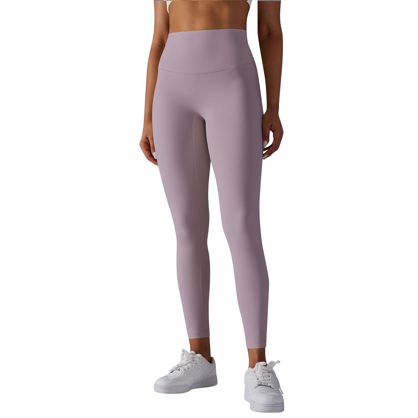 

Женские повседневные, сексуальные и удобные однотонные узкие эластичные спортивные штаны для фитнеса с высокой талией и девятью точками для йоги XS светло-розовый