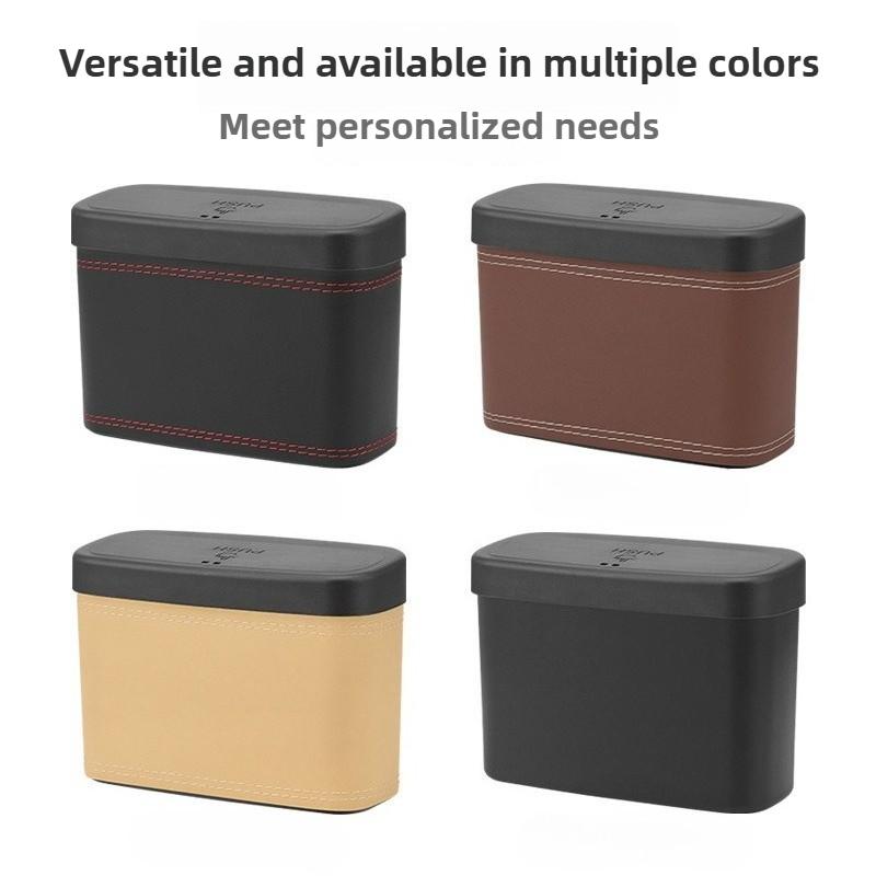 Multi-functional Car Trash Bin Universal Backrest Storage Box Hanging Vehicle Garbage Dust Case Pressing Trash Can Accessories